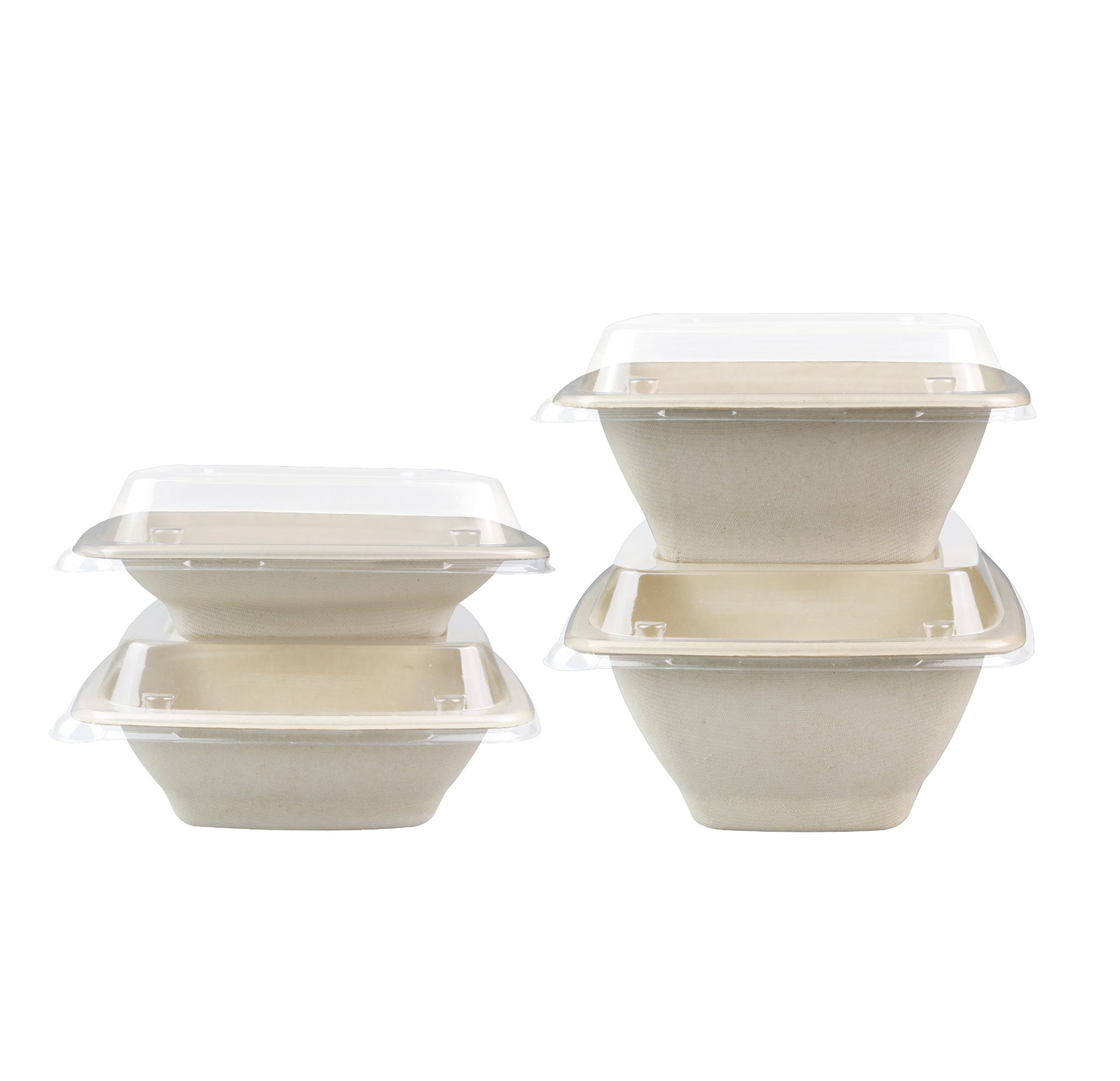 Biodegradable 16oz Bowls With Lid For Disposable Food Packaging Rice